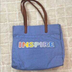 Inspire Blue Canvas Tote Bag